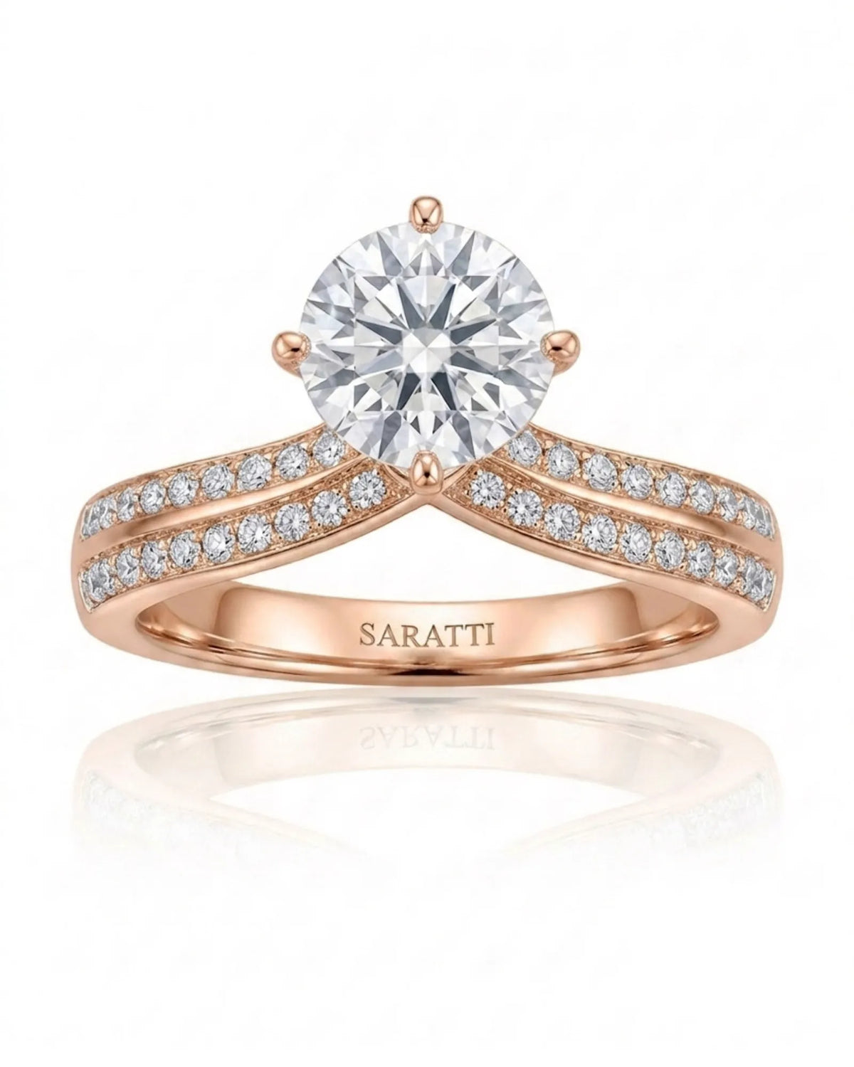Dessina – Sublime Radiance Natural Round Diamond Tiara Split-Shank Ring
