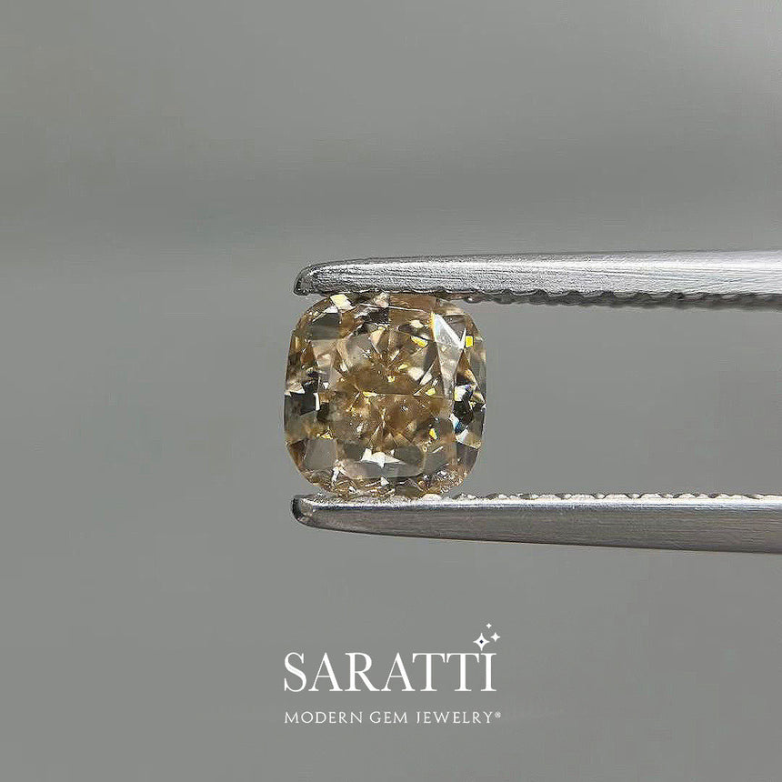 cushion shaped natural cognac diamond