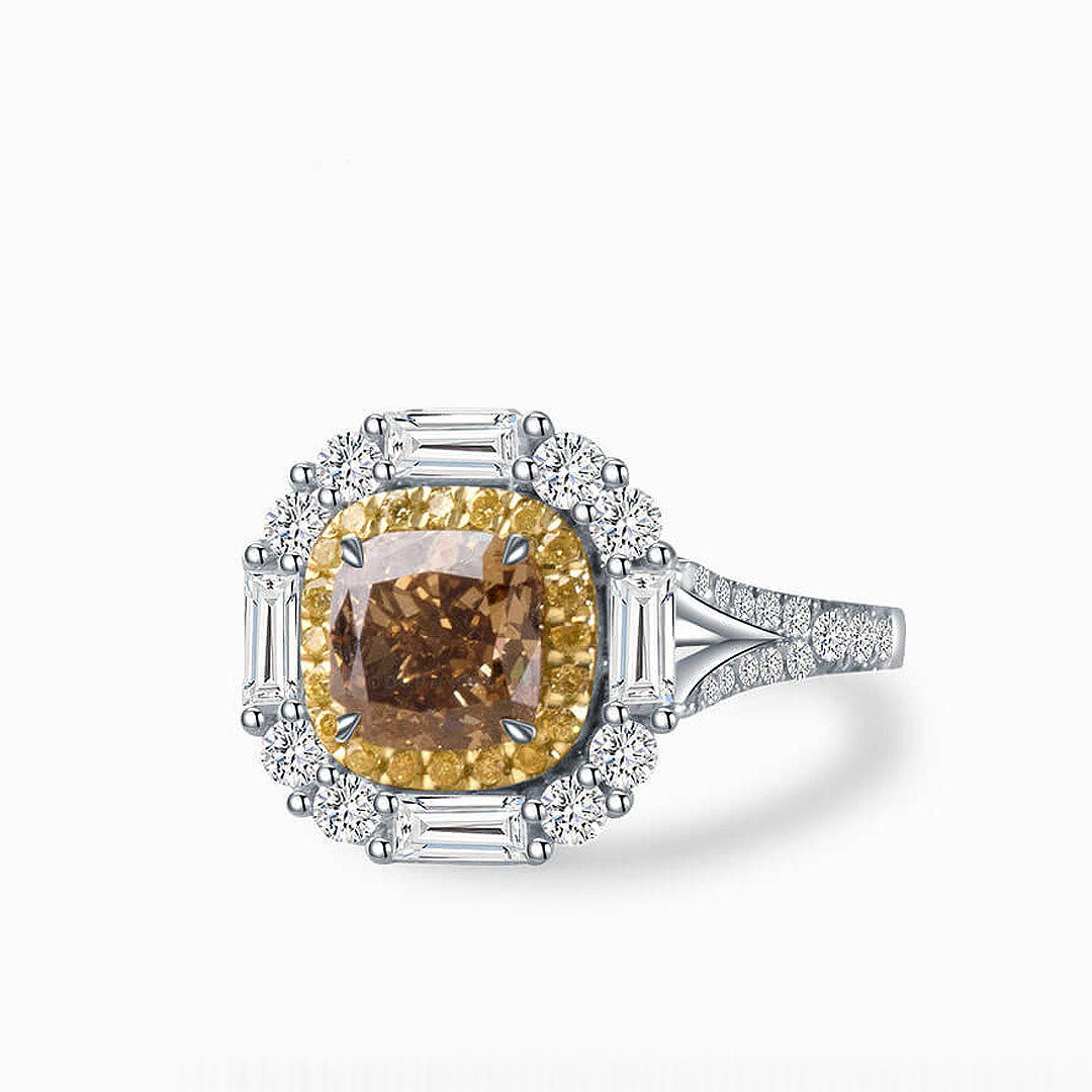 Coffee Diamond Split Shank Ring | Modern Gem Jewelry