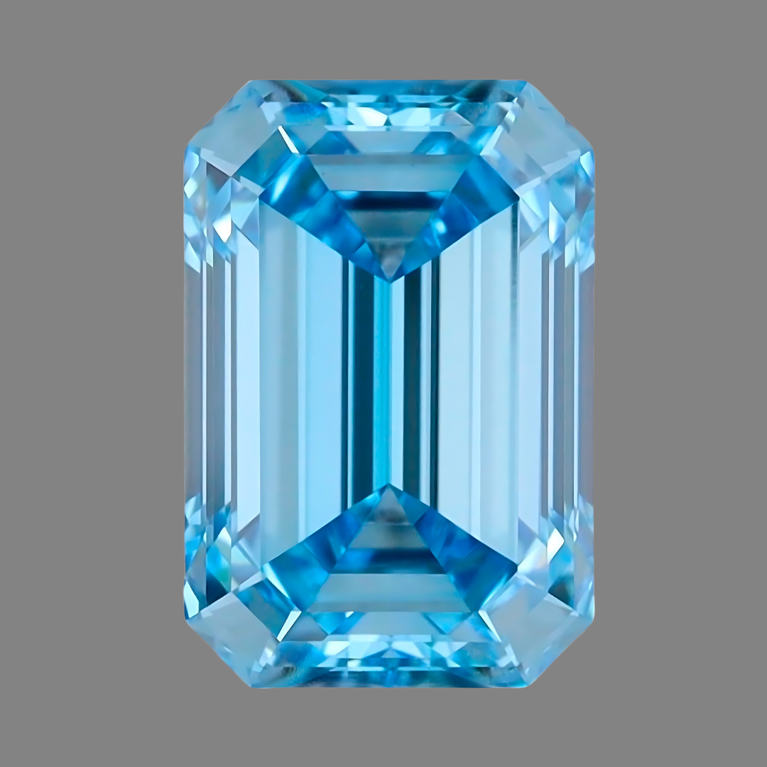Fancy Vivid Blue Emerald Cut Lab Grown Diamond | Saratti