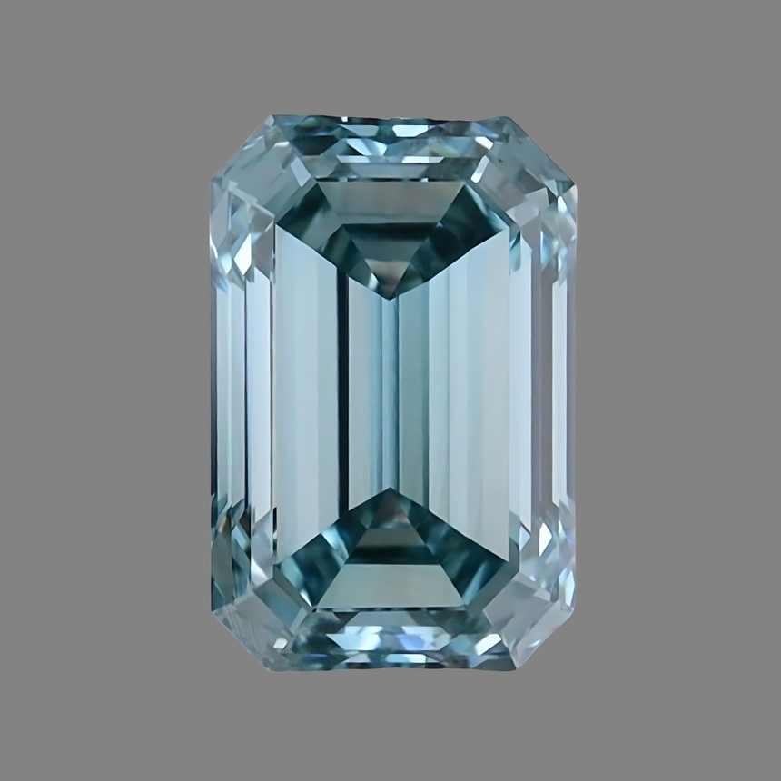 0.59-carat Fancy Vivid Blue Emerald Lab Diamond | Saratti