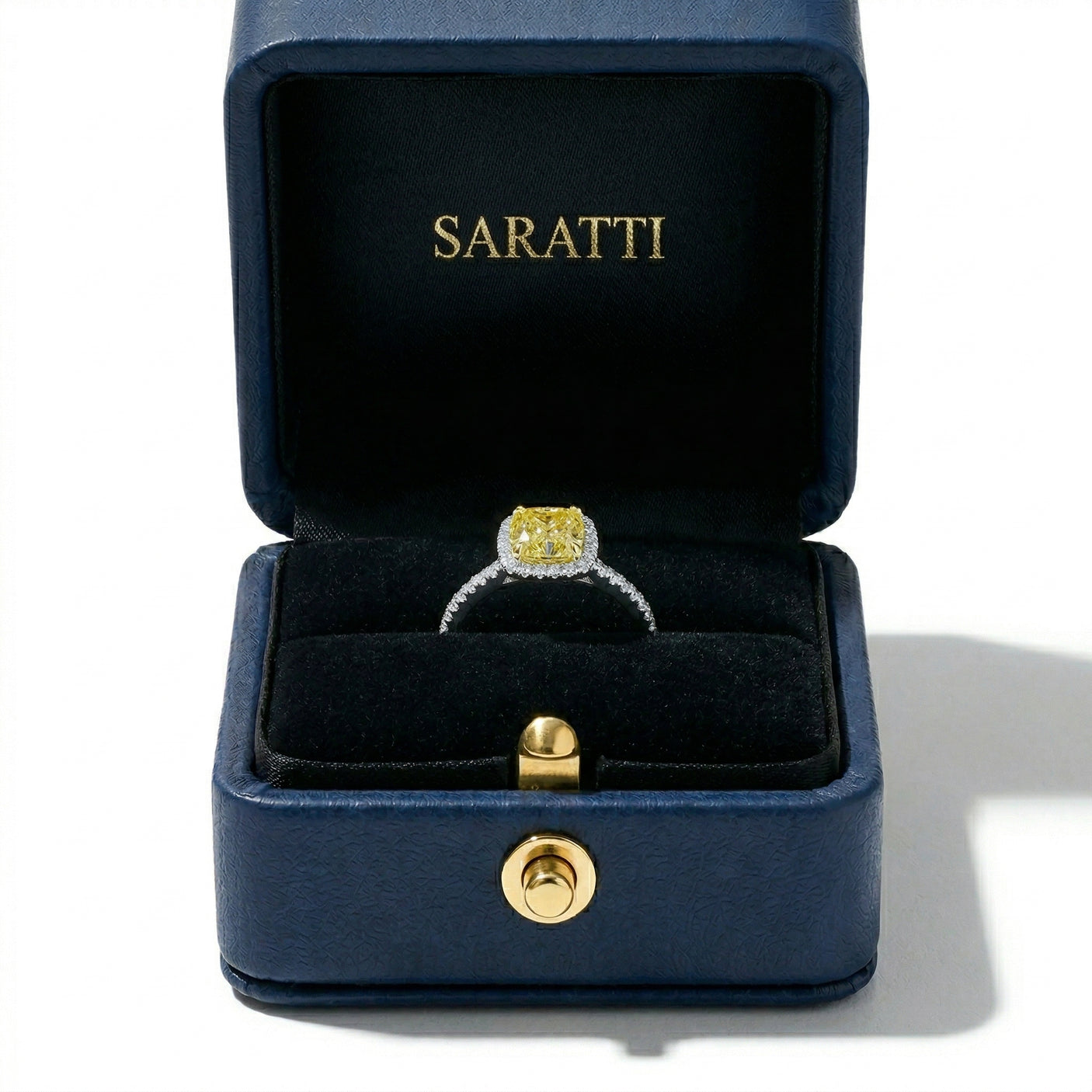 Fancy Yellow Diamond Ring in SARATTI Box