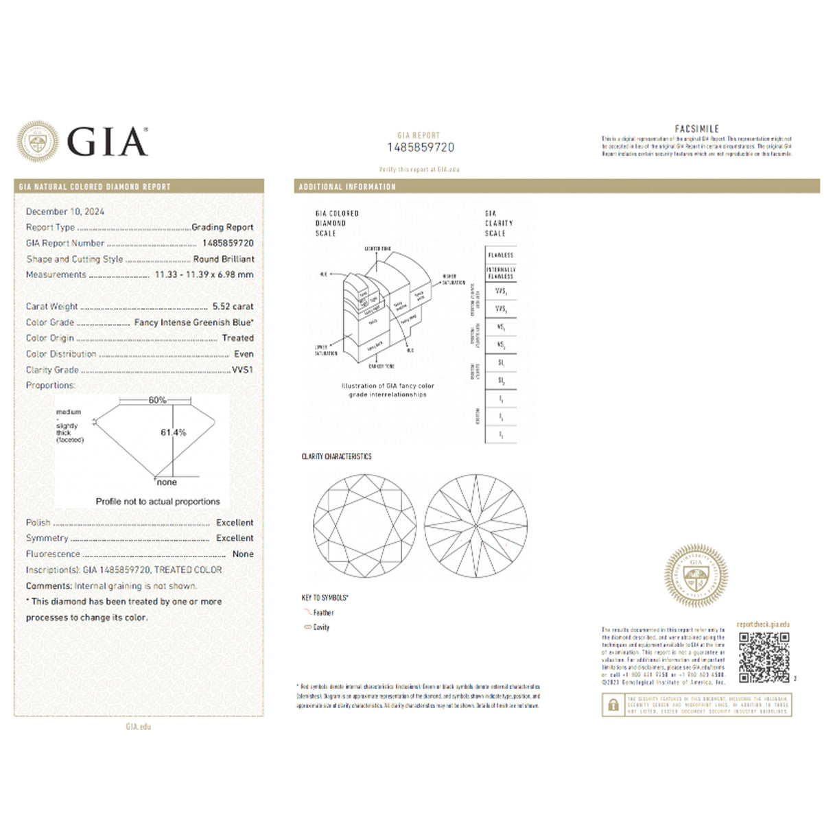 GIA Certificate for Aqua Blue Natural diamond Gem | Saratti