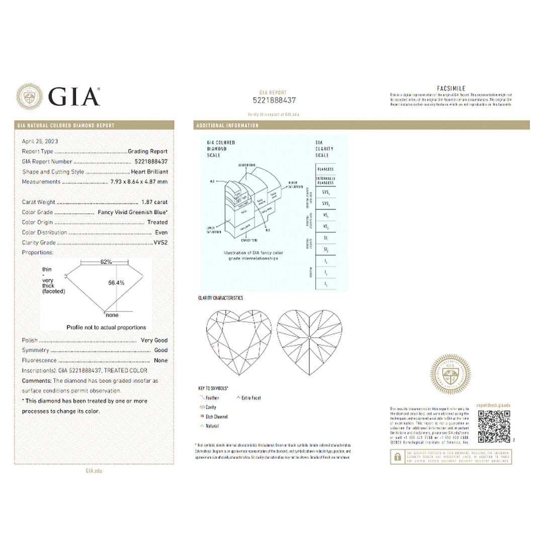 GIA Certificate for Blue Natural Natural Diamond Gemstone | Saratti