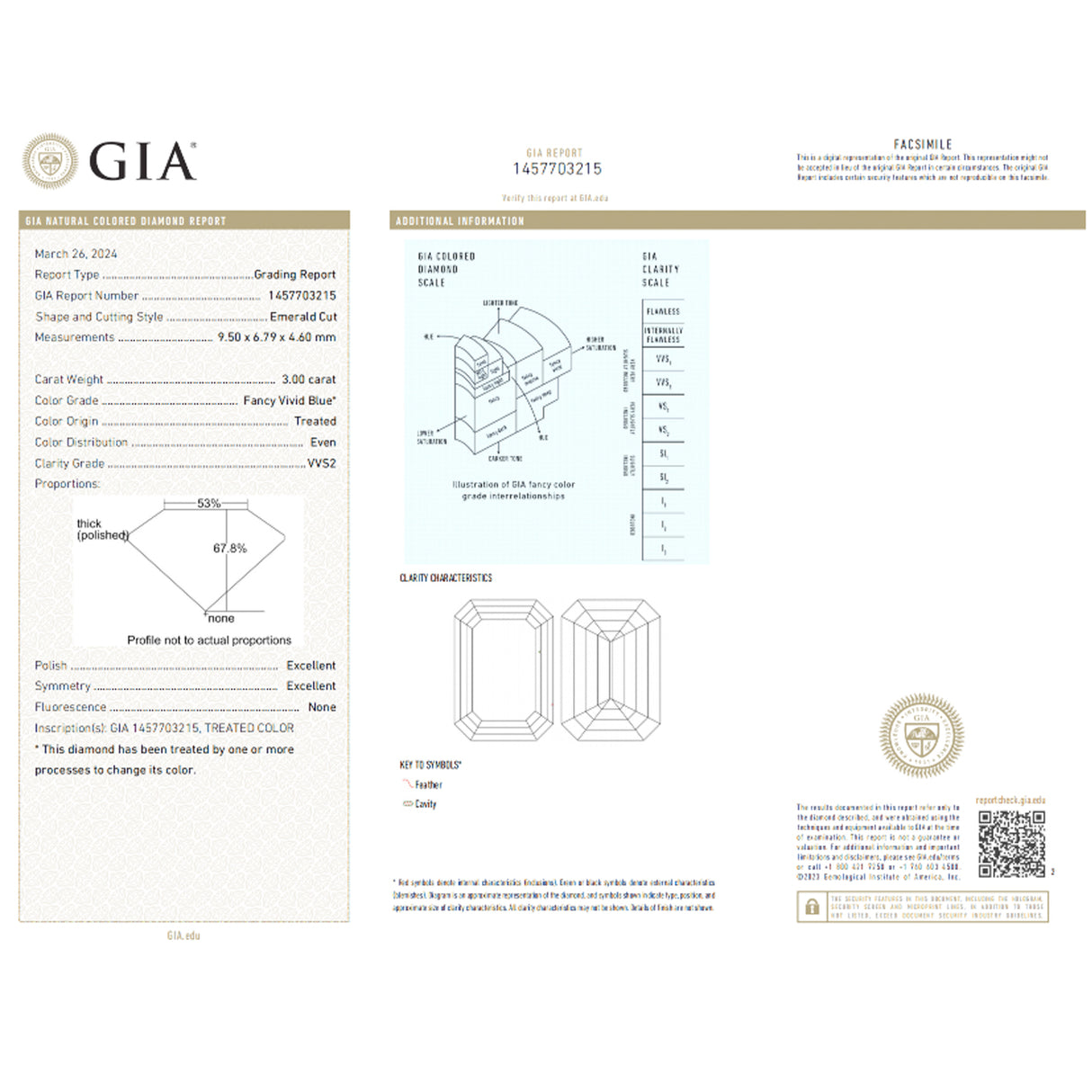 GIA Certified VVS2 Clarity Emerald Cut Natural Diamond  | Saratti