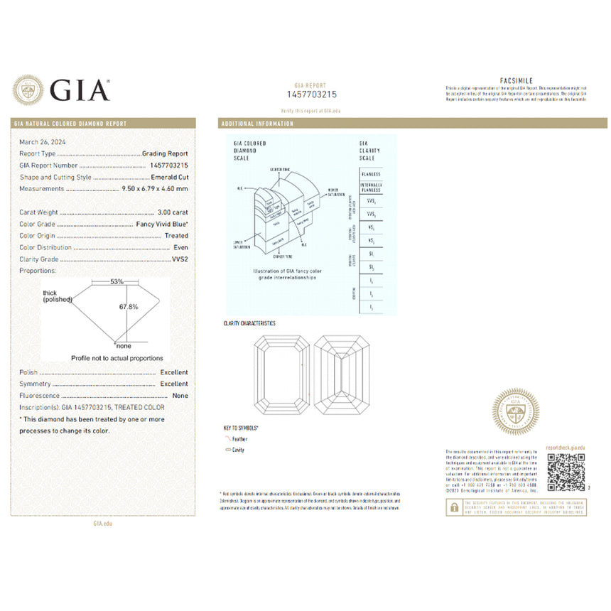 GIA Certified VVS2 Clarity Emerald Cut Natural Diamond | Saratti