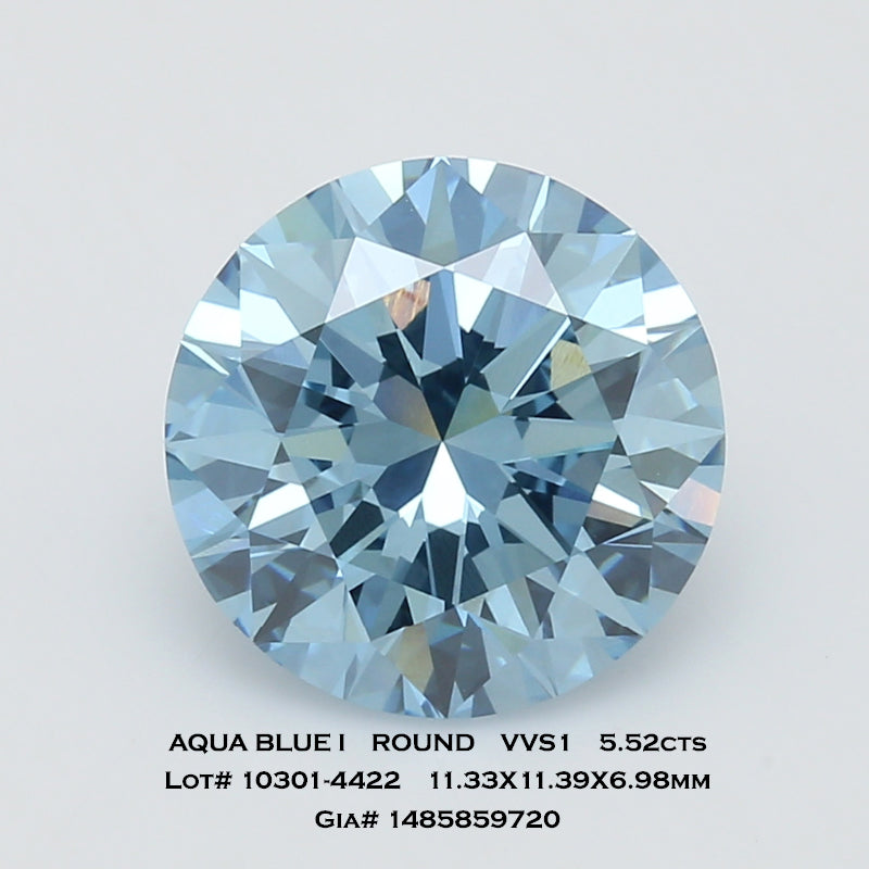 GIA Certified Aqua Blue Round Natural Diamond Gem | Treated | Saratti