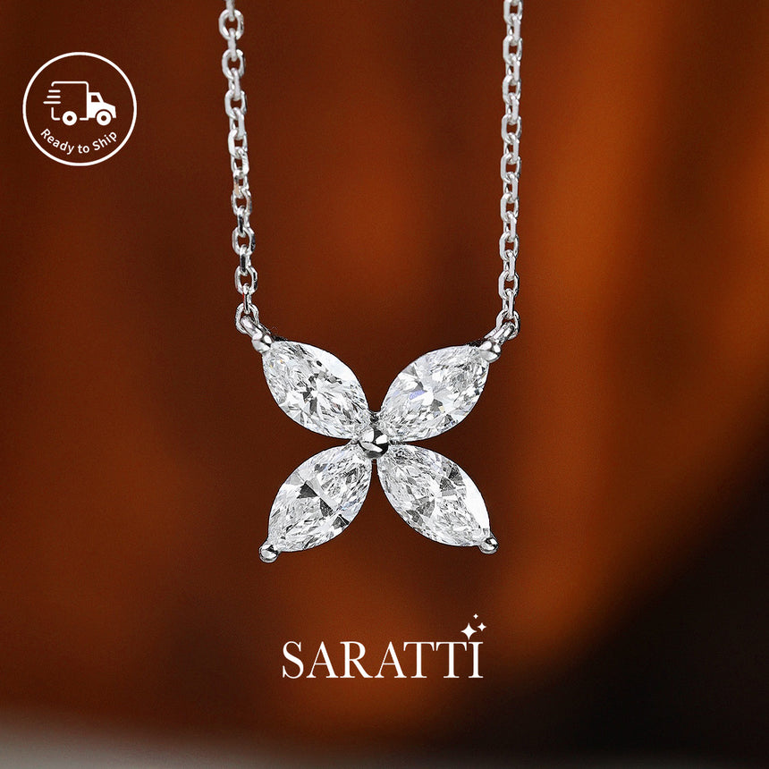 Platinum snowflake pendant crafted with micro pavé lab-grown diamonds | SARATTI