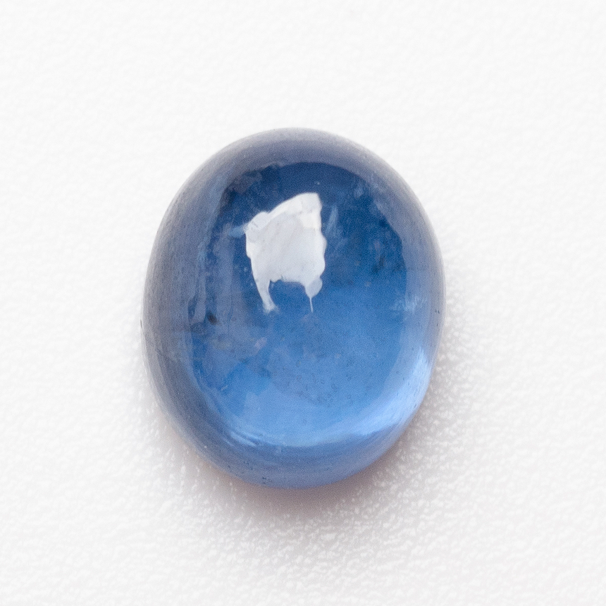 1.3 carats Blue Natural Sapphire Gem | Oval Cabochon 6 x 5mm
