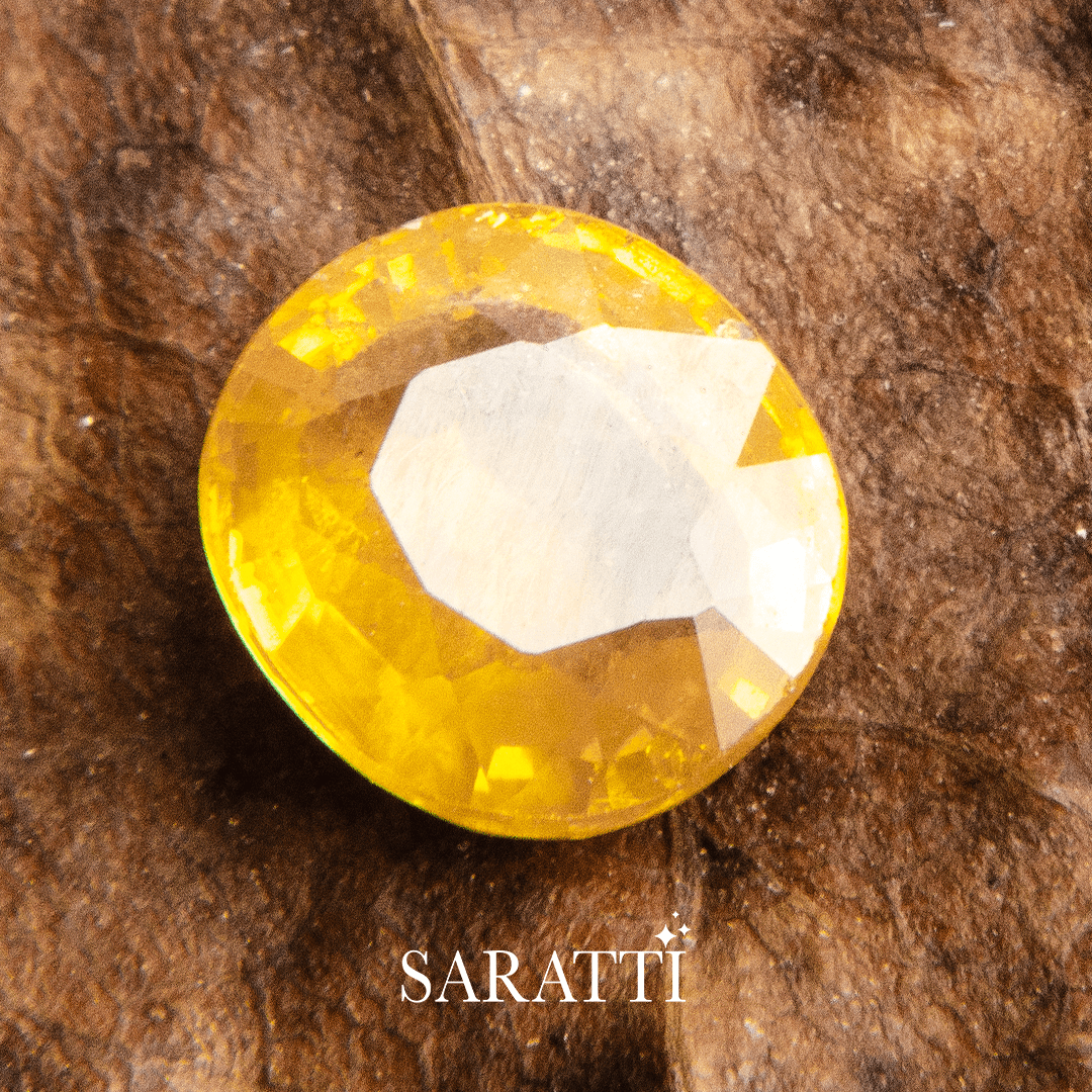 1.46 carats Fancy Yellow Natural Sapphire Gemstone | 6.7mm × 6.2 mm | Oval