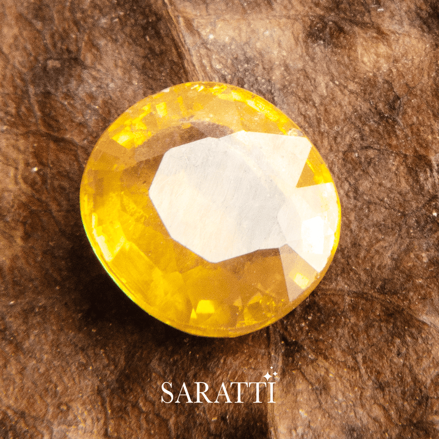 1.46 carats Fancy Yellow Natural Sapphire Gemstone | 6.7mm × 6.2 mm | Oval