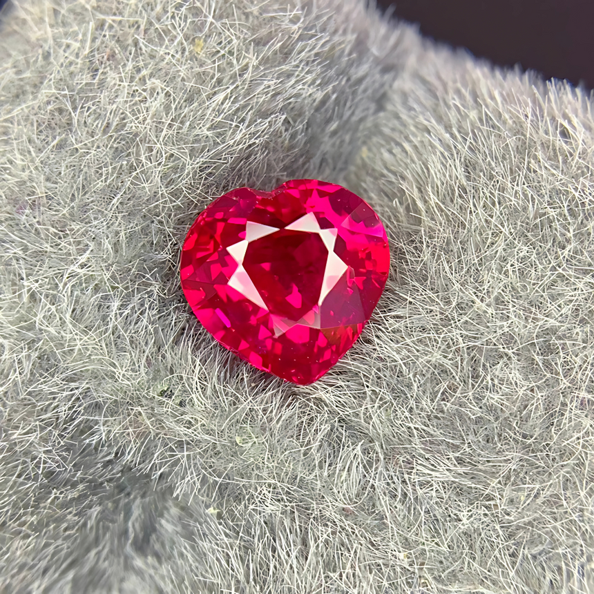 Unheated Genuine Natural Ruby Gemstones in Heart Shape | Saratti Jewelry