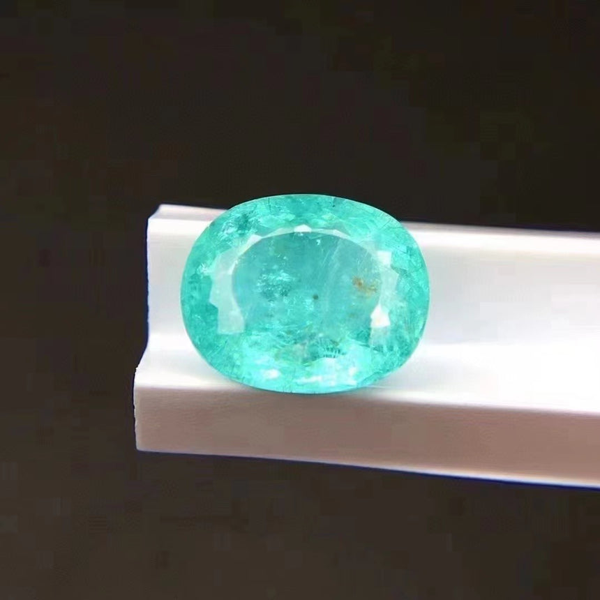 Genuine Paraiba Tourmaline Gemstone in Oval Neon Blue Color - SARATTI