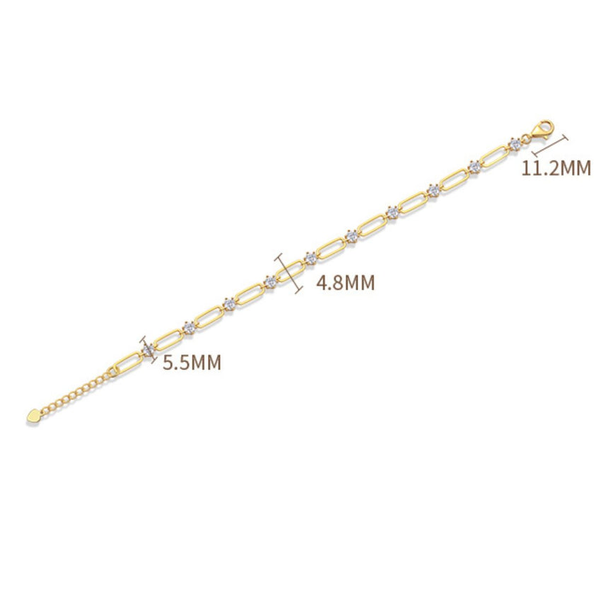 Regal Constellation: Moissanite Interlink Gold Vermeil Bracelet