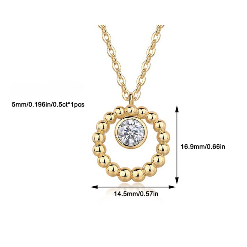Orbital Halo: Gold Vermeil Beaded Circle Diamond Pendant