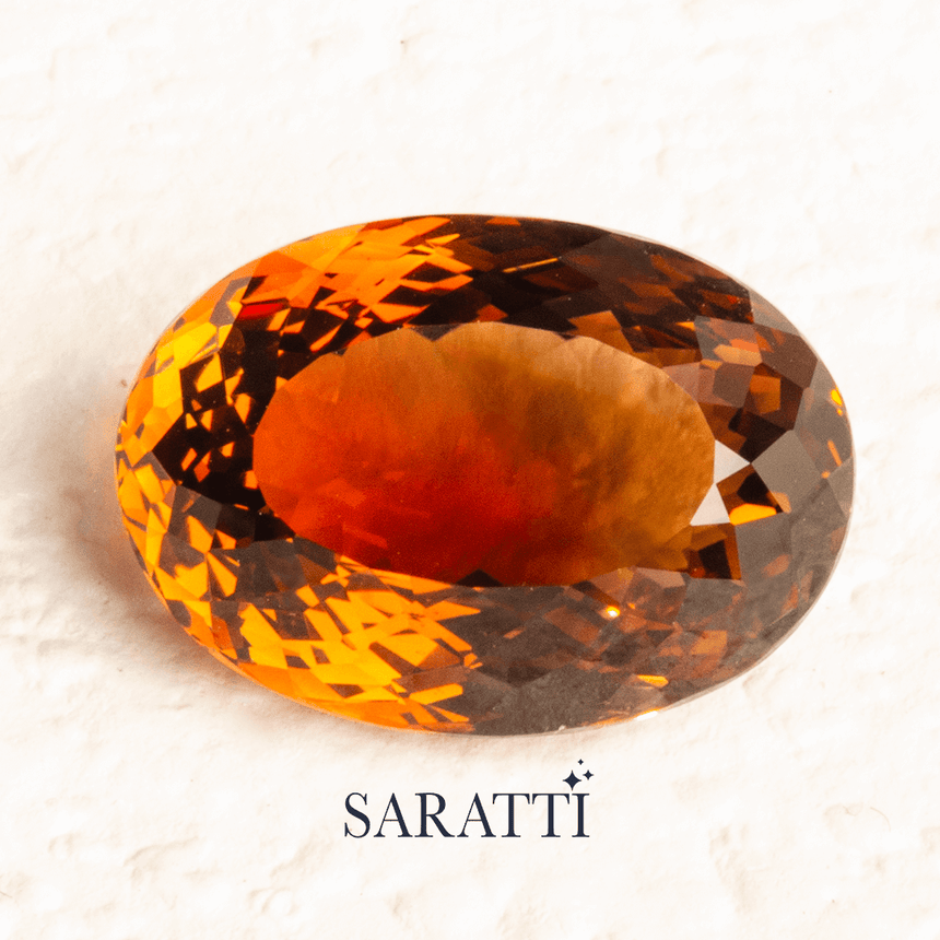 Golden Colored Natural Imperial Topaz Gemstone - SARATTI