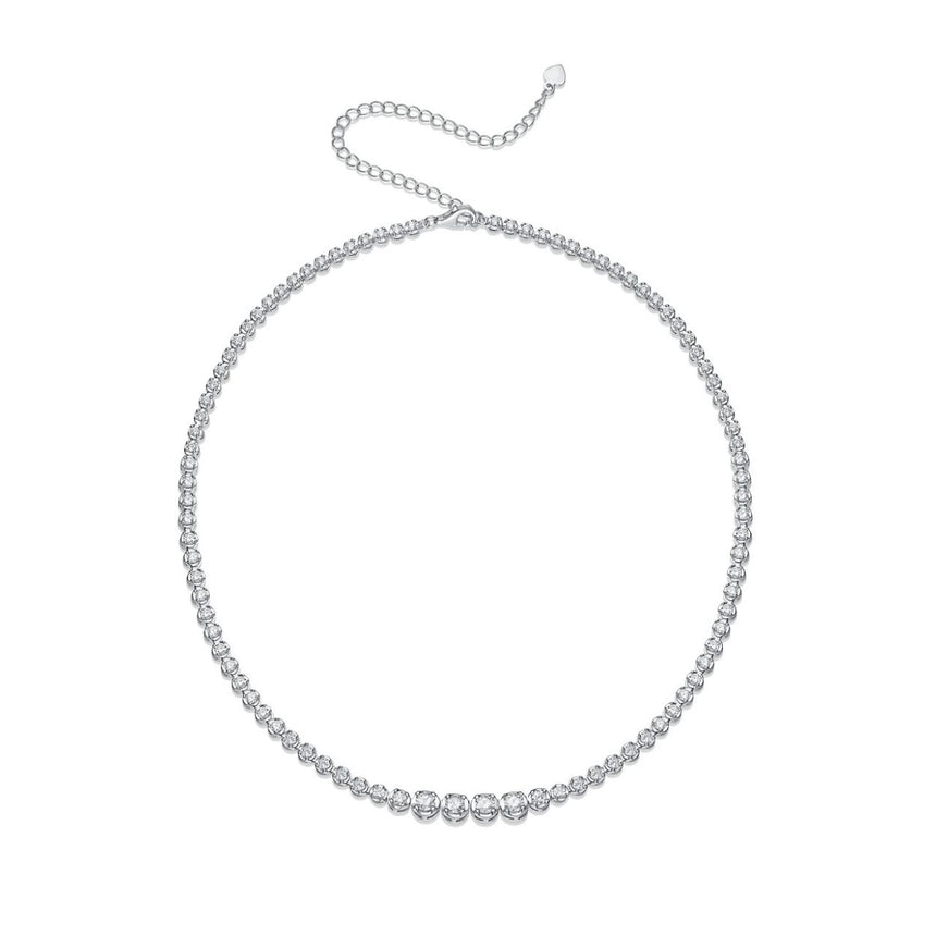 Luminous Arc: 1.4-Carat Moissanite Tennis Necklace
