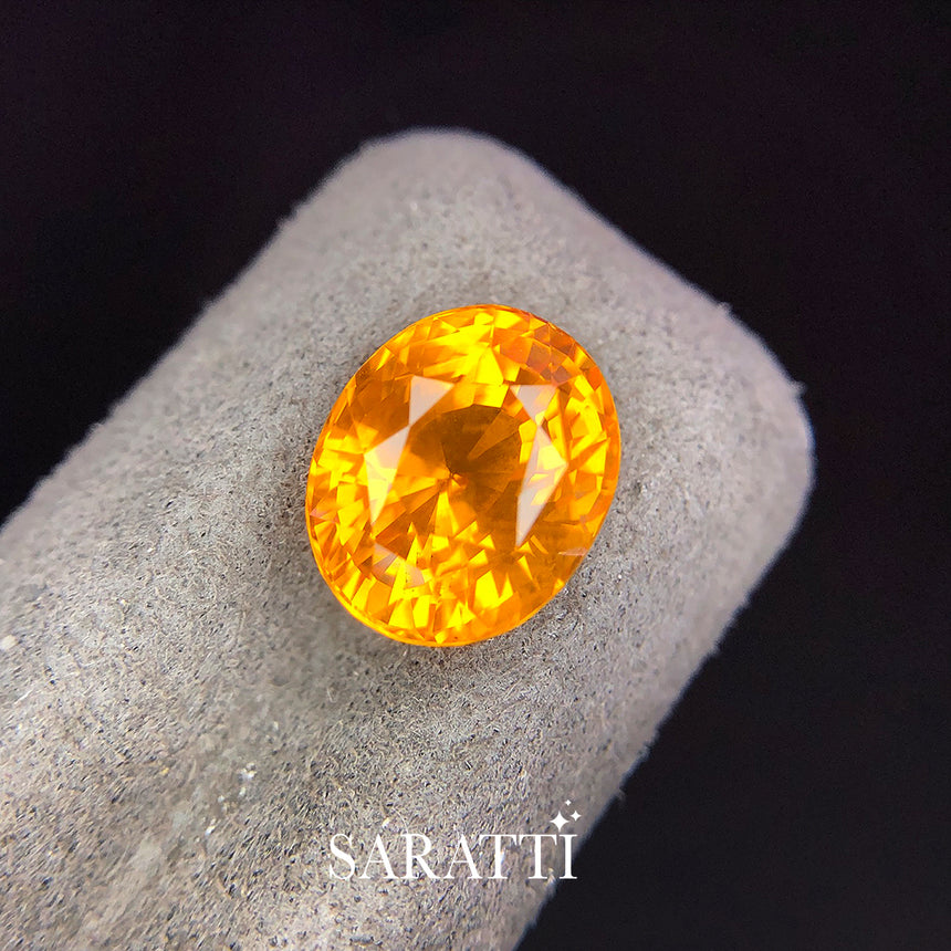 6.14 carats Natural Fancy Yellow Sapphire Gemstone | Oval Cut