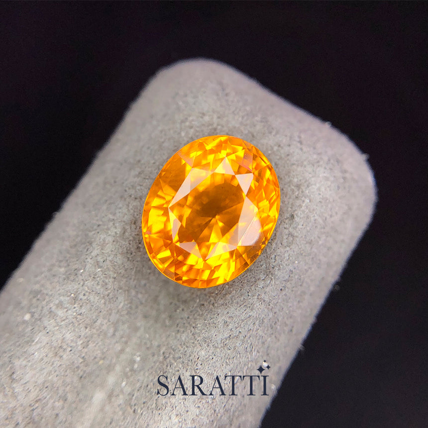 6.14 carats Natural Fancy Yellow Sapphire Gemstone | Oval Cut