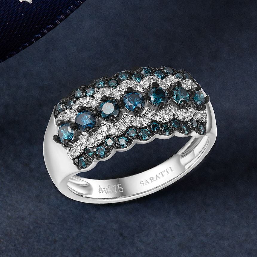Azure Élan Blue Diamond 18K White Gold Ring