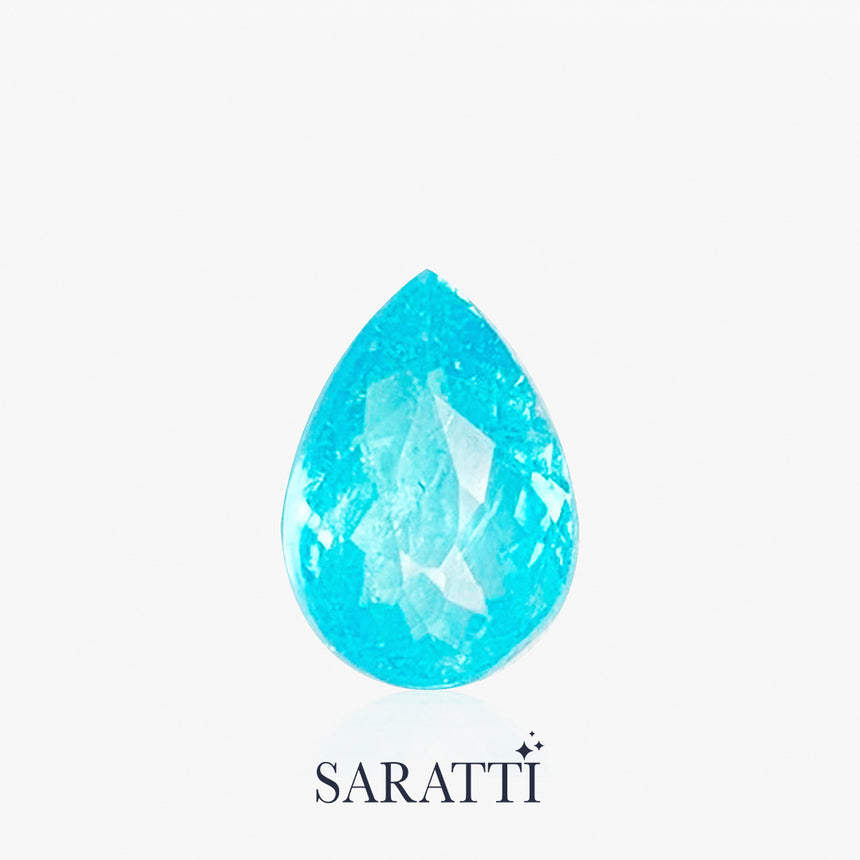 Neon Blue Pear Paraiba Tourmaline Loose Gemstone | SARATTI