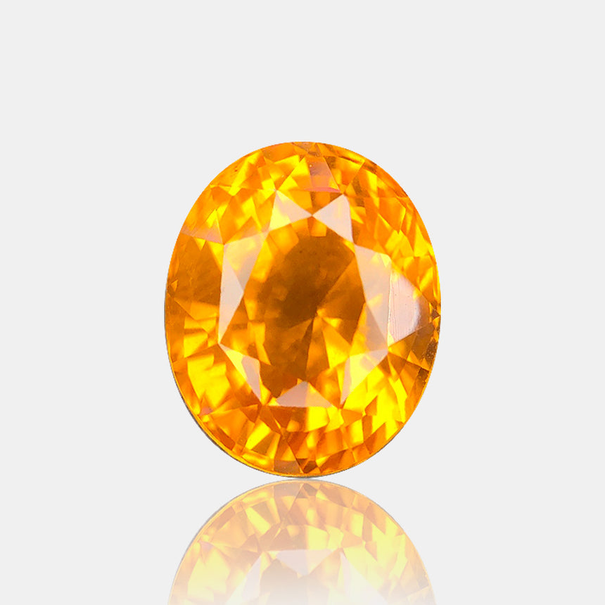6.14 carats Natural Fancy Yellow Sapphire Gemstone | Oval Cut