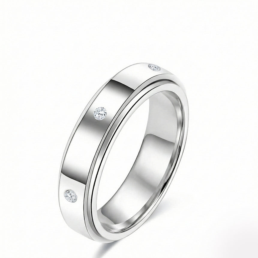 6mm mens wedding band with diamonds luxury ring in platinum | SARATTI
