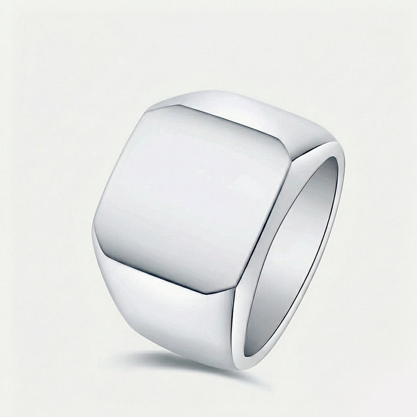 Mens wedding band minimalist luxury ring in platinum | SARATTI