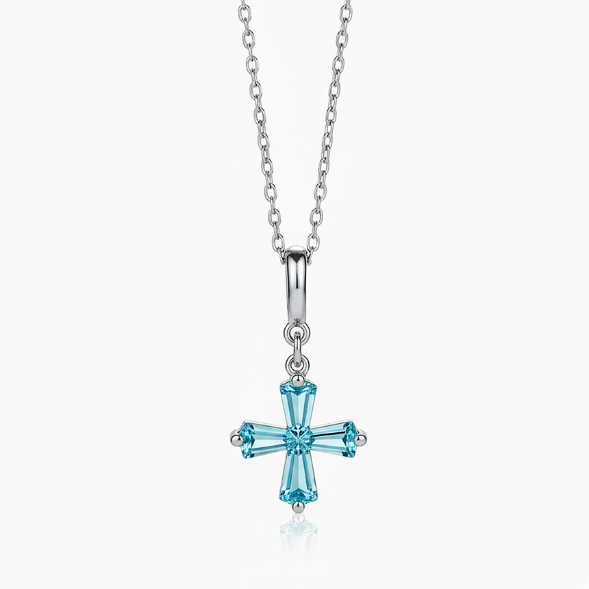 Celestial Cross – Aquamarine Solitaire Edition