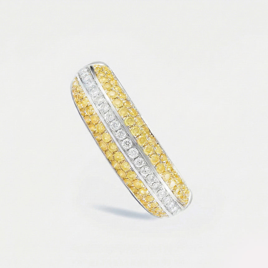 Art Deco Yellow Diamond Yellow Gold Band