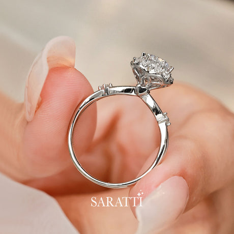 Halo Diamond Ring with Diamond Accents | Saratti