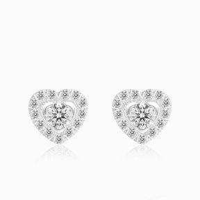 Heart Shaped Tiny Diamond Stud Earrings  | Saratti | Custom High and Fine Jewelry