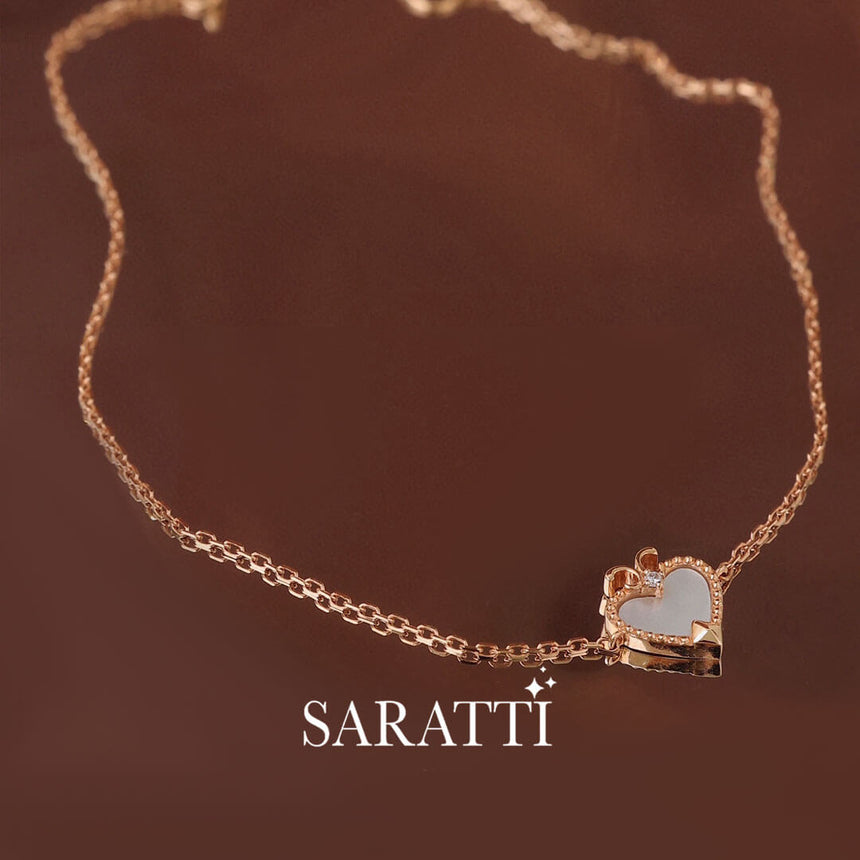 Rose Gold Ace of Spades Diamond Bracelet | Saratti