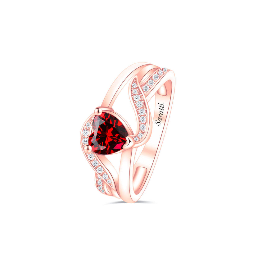 Amore Granato Rose Gold Garnet Ring | Saratti Fine Jewelry