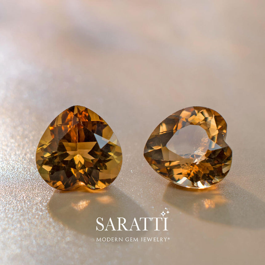 Heart Shape Imperial Topaz Loose Gemstones For Sale | Saratti