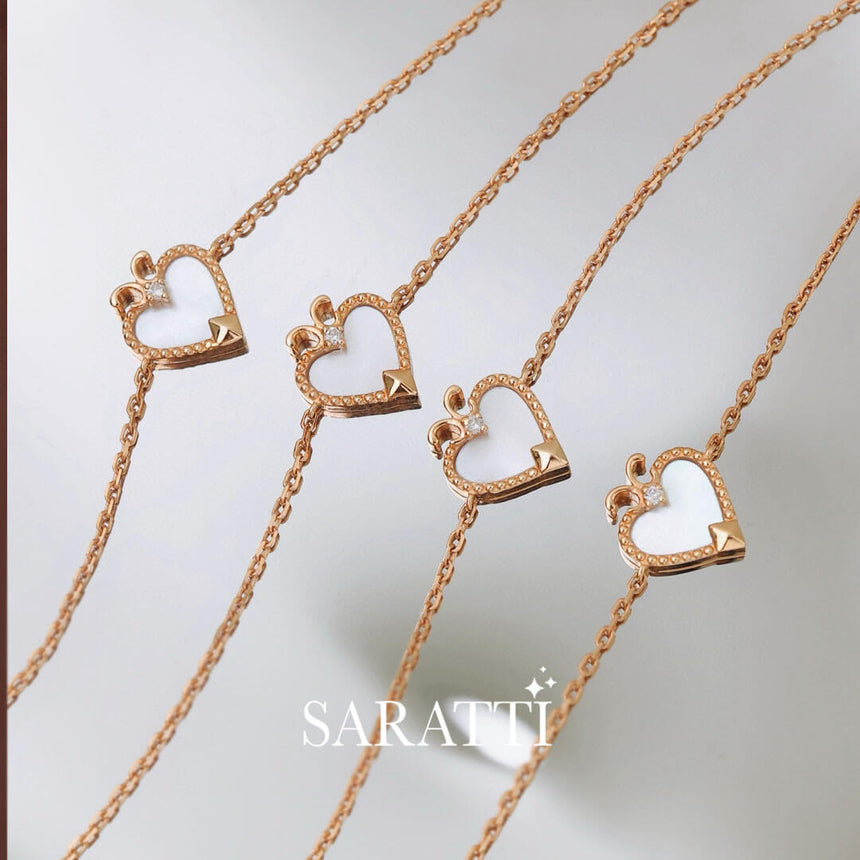Four Rose Gold Ace of Spades Diamond Bracelets | Saratti