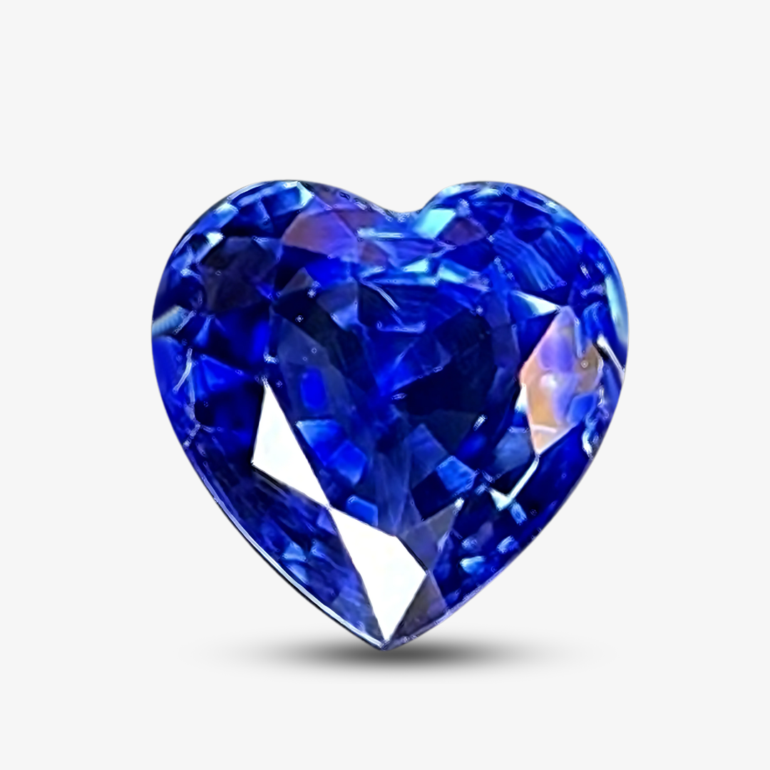 1.28cts Royal Blue Ceylon Heart Sapphire Gemstone | IGS Certified | Unheated