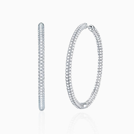 Hoops-in-Silver with Moissanites in 925 Sterling Silver | Saratti Jewelry