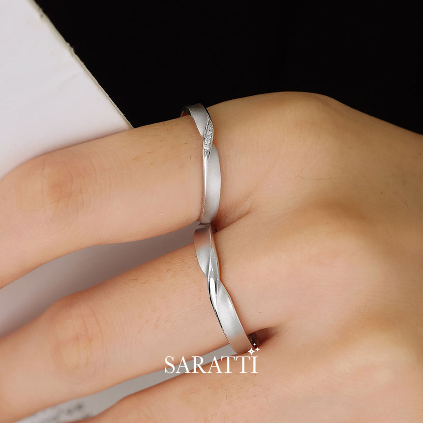 Infinity Love Bands set in 18K White Gold | Saratti