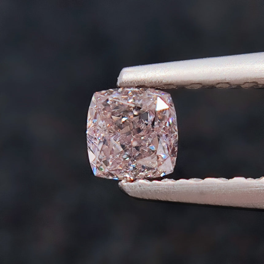 Light Brownish Pink Cushion Cut Natural Diamond | Saratti