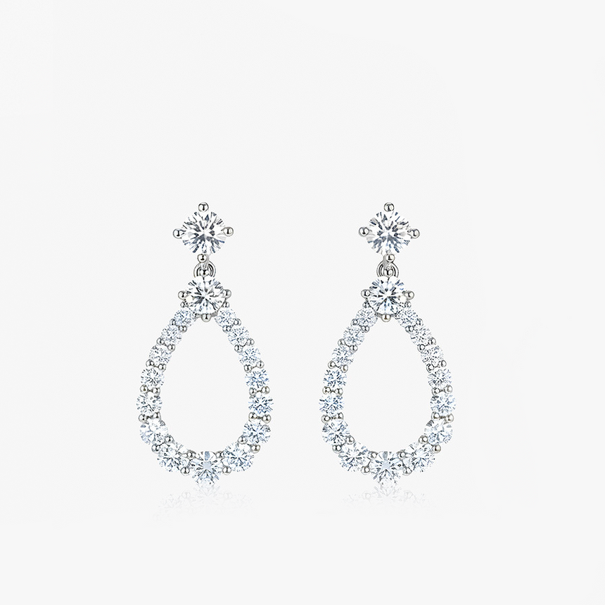 Cascade d’Éclat — Lab Grown Diamonds Earrings in Platinum