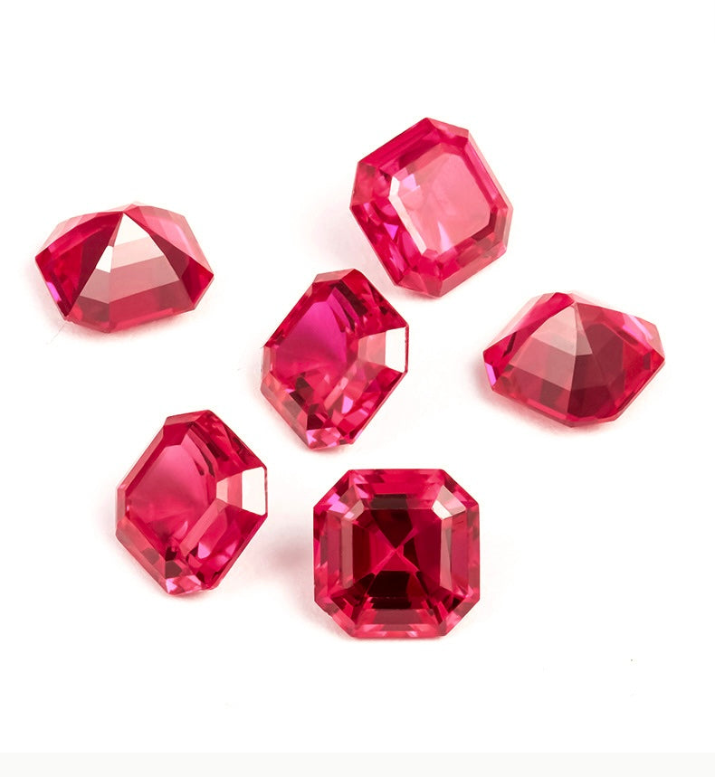 Lab Grown Ruby Gemstone in Asscher Cut | Saratti Jewelry