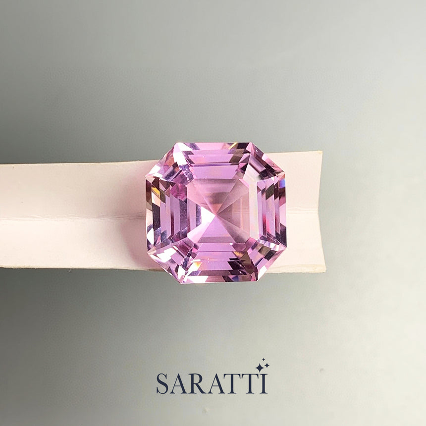 Large Asscher Cut Kunzite 39.53 Carat | SARATTI