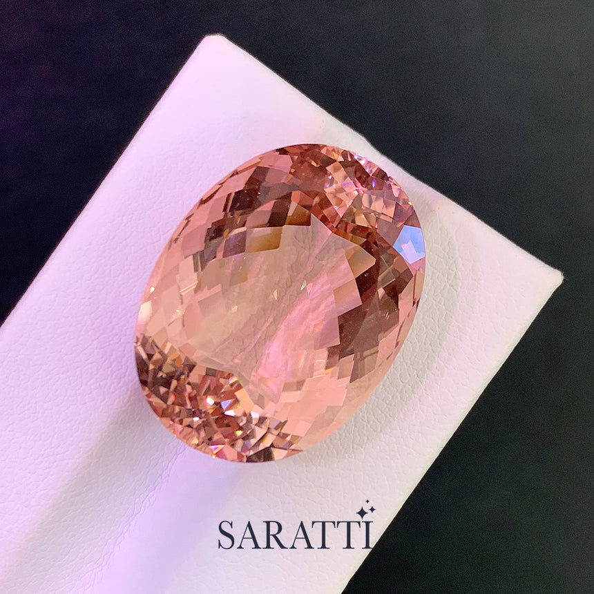 Large Natural Morganite for Royal Pendant Design | SARATTI