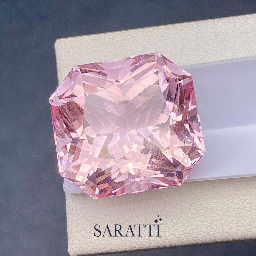 Large Square Morganite for Pendant Design | SARATTI