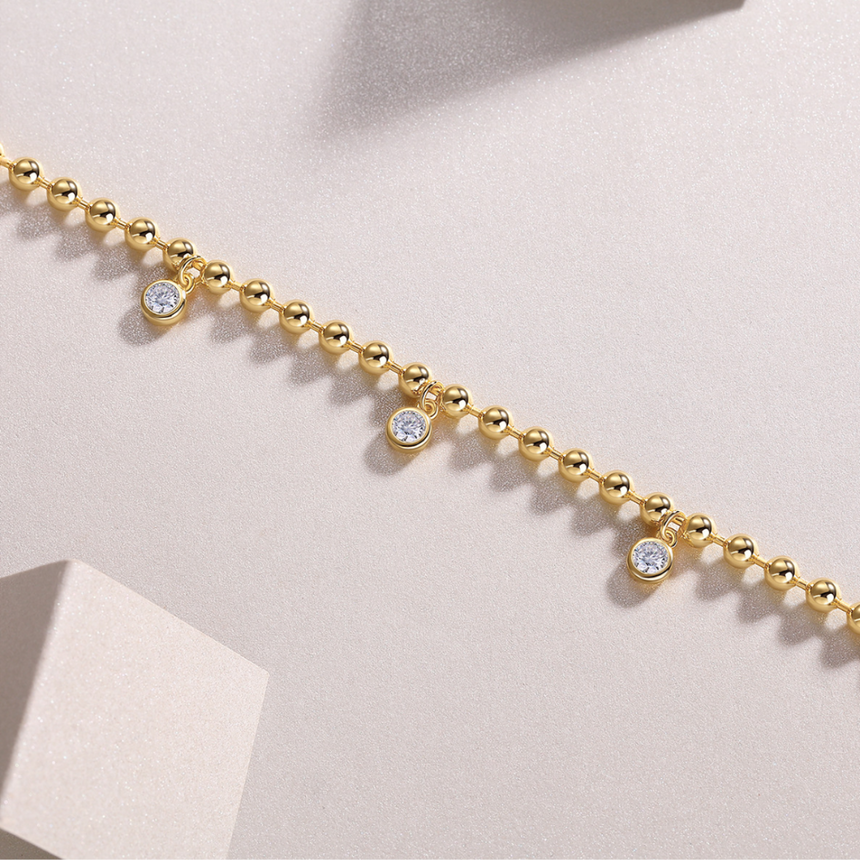Noble Spark : Moissanite Gold Vermeil Bracelet