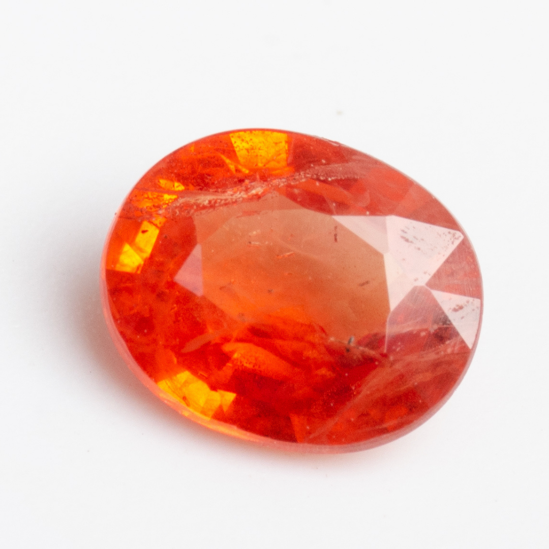 Loose Natural spessartine garnet oval faceted stone for rings | SARATTI