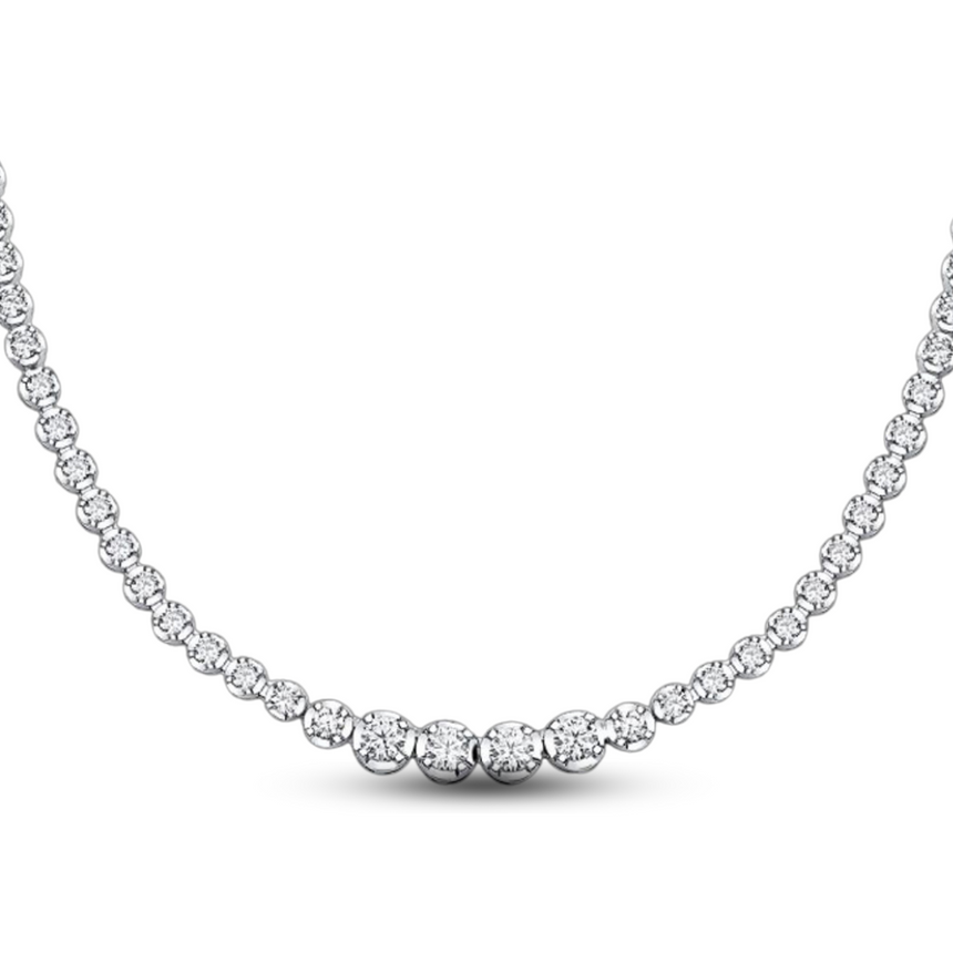 Luminous Arc: 1.4-Carat Moissanite Tennis Necklace