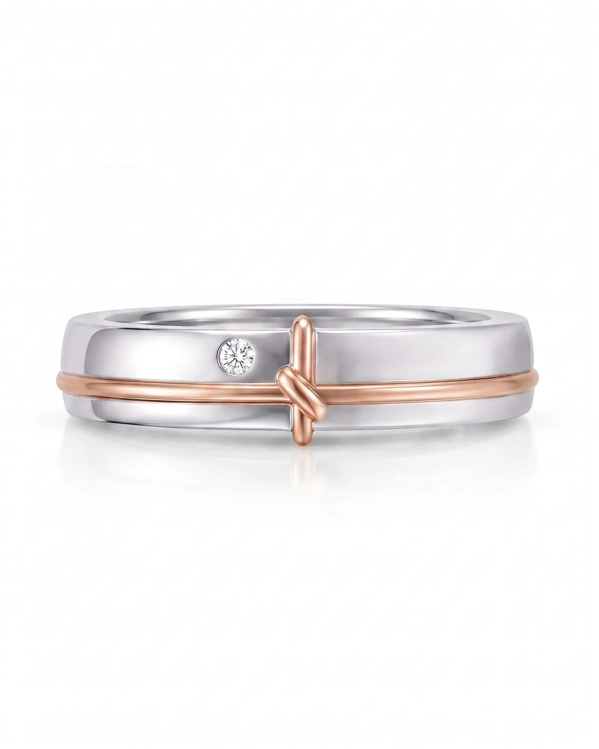 Luxury Love Notes wedding ring set with timeless elegance in two tone 18K gold | SARATTI