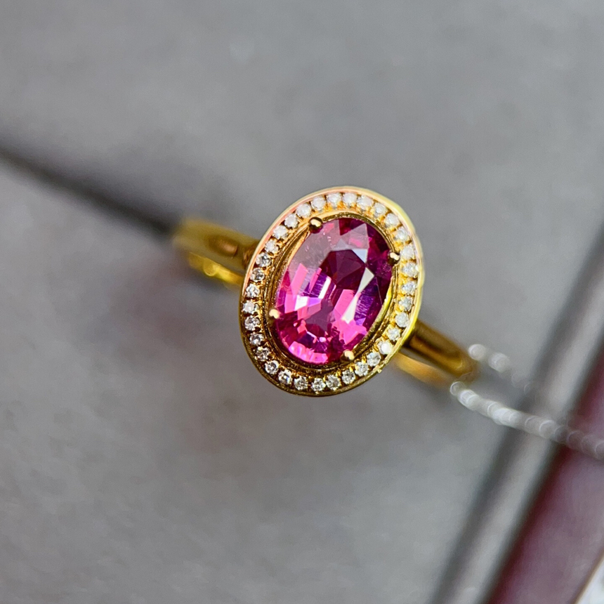 Luxury Pink Tourmaline Cocktail Ring with Diamonds | SARATTI